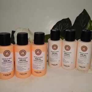 6 Maria Nila 3.4oz Head & Hair Heal Shampoo & Conditioner - 3 Ea Deluxe Travel